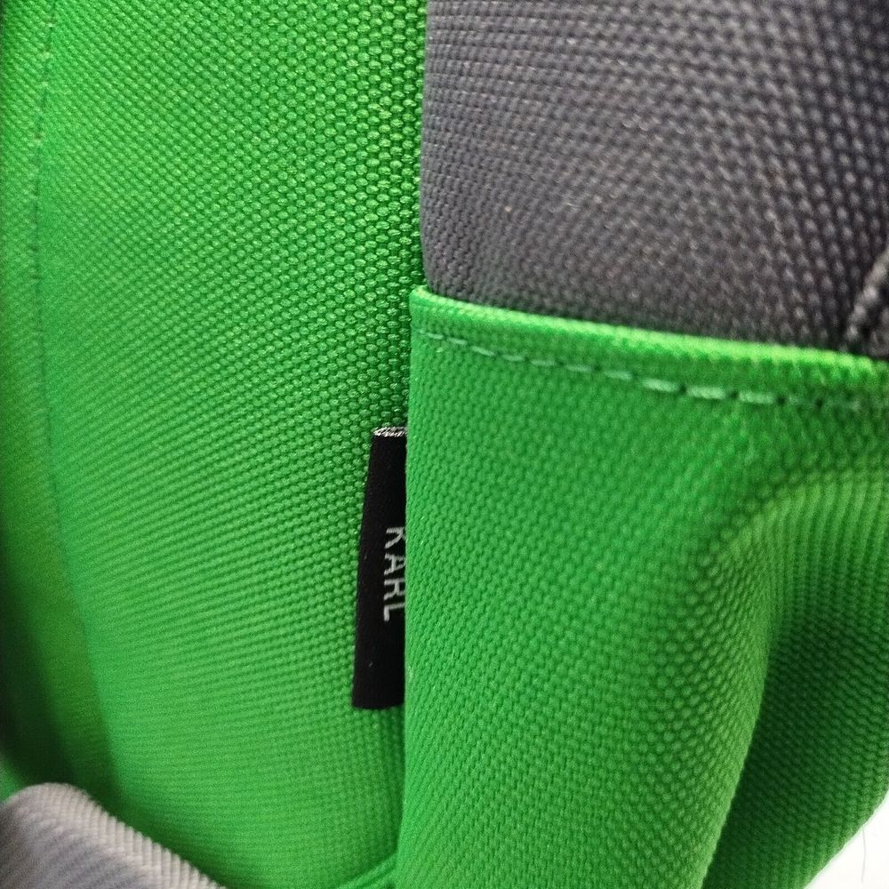 Project Karl Unisex Backpack Green Gray Canvas Adjustable Straps Water Resistant - Picture 10 of 16